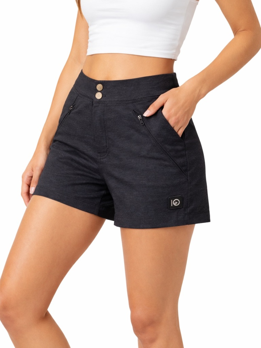 Tentree Destination Run Shorts High Rise Size 27 Charcoal Heather
